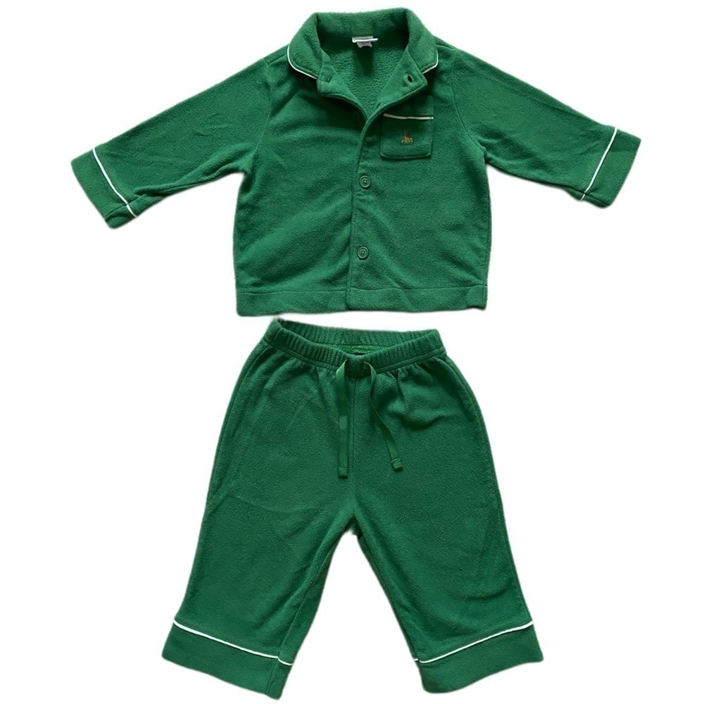BABY GAP Flannel Collared Button down Shirt Pajama Set 2 Pairs Size 6-12 mnths - Picture 10 of 12